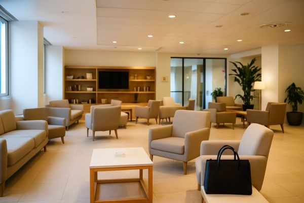 Modern lounge with air conditioning, a perfect cool place to relax in Sevilla.